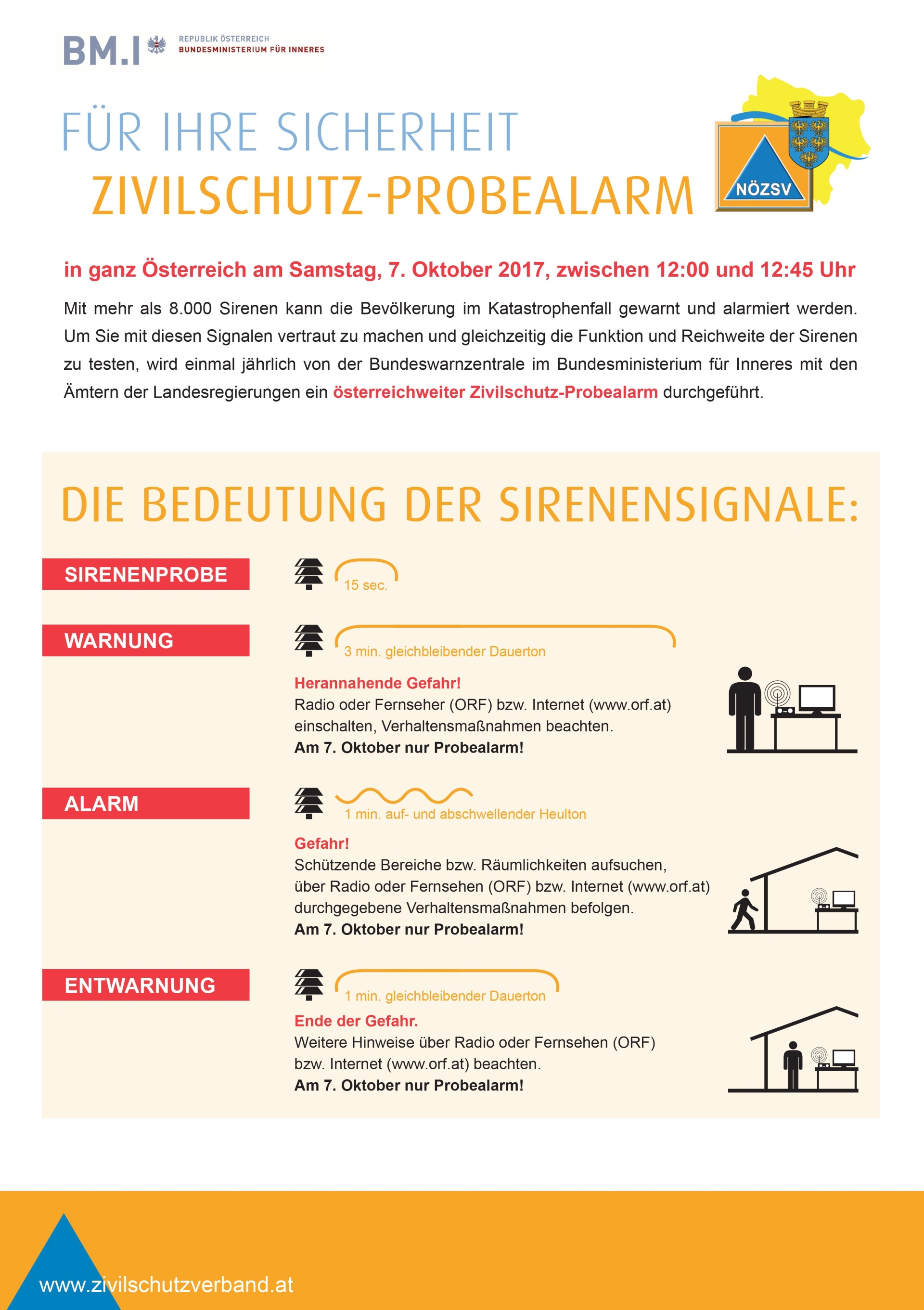 Probealarm Zivilschutz