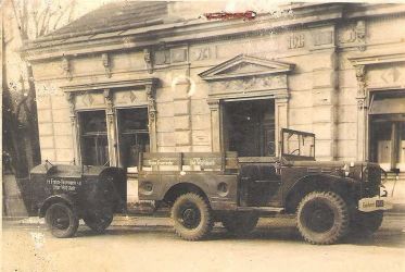 Ein allradgetriebener „Besatzungsdodge“ mit Motorspritze, der Fuhrpark der FF Unterwolfsbach im Jahre 1949.