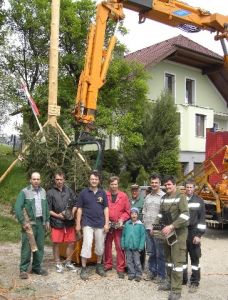 (v.l n. r.): Kommandant Stellvertreter Johann Rath, Walter Schwarz, Christian Pfeiffer, Radenko Jokic, Gabriel und Leopold Feyertag, Johann Seitz, Andreas und Christian Steinmeier