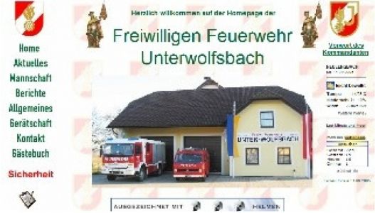Die erste Homepage der FF Unterwolfsbach.
